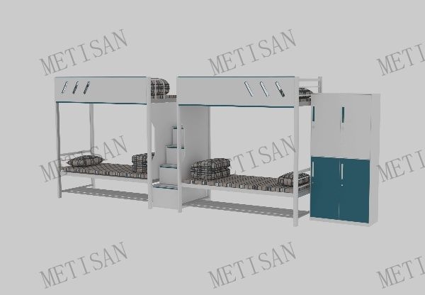泰安雙人上下鋪床（步梯款）+四門儲物柜